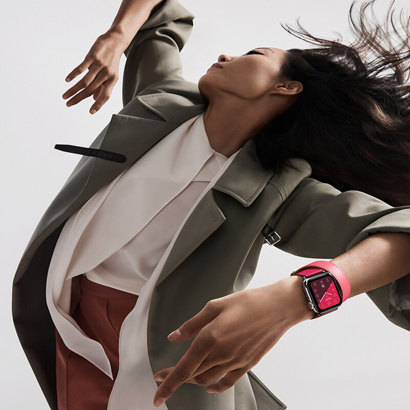 Correa de reloj Apple watch banda 5 4 44mm 40mm doble recorrido de cuero genuino correa iwatch 3 2 42mm 38mm de Apple watch Accesorios