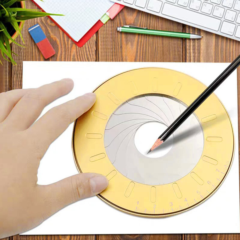 Creative Round Flexible Circle Drawing Ruler Compass 304 Stainless Steel Multifunctional Adjustable Metal Design Measuring Tool