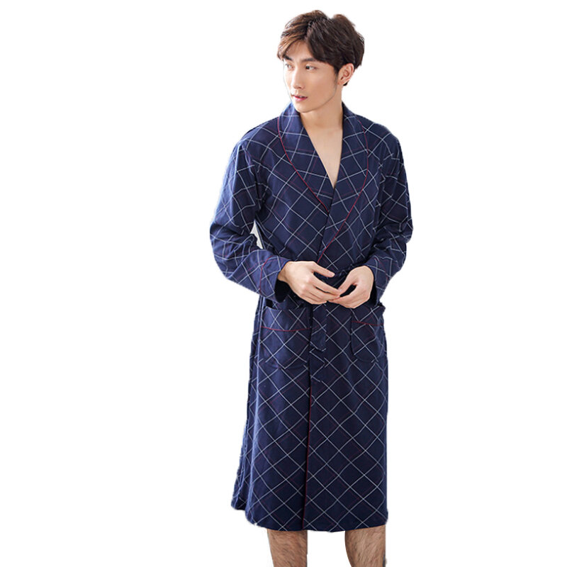 AIPEACE On Sale Summer Water Absorption Fashion Towel Bath Robe Men Sexy Bathrobe Mens Plus Size Dressing Gown Male Robes Long