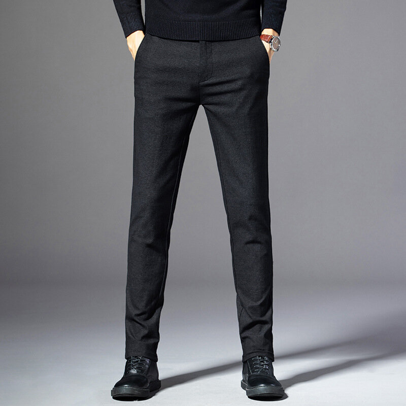 Новинка 2020, зимние и осенние мужские хлопковые повседневные длинные брюки высокого качества, мужские брюки