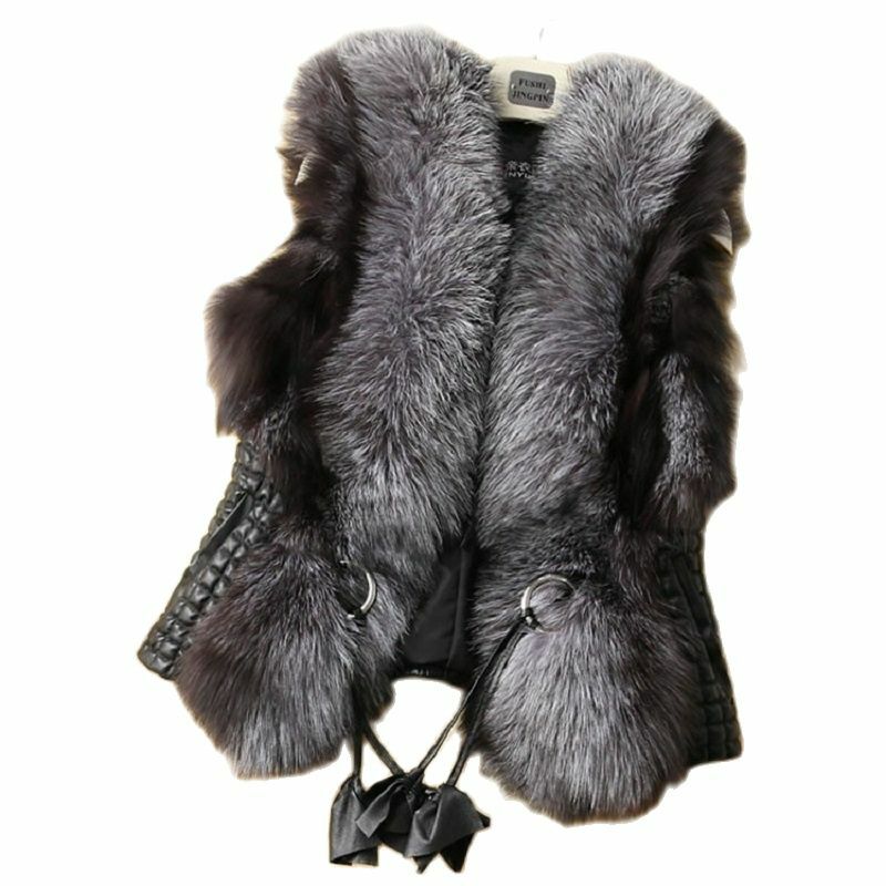 ผู้หญิงฤดูหนาวที่อบอุ่น Faux Fur Collar สั้นแจ็คเก็ตหนังเสื้อนอกสำหรับแฟชั่นผู้หญิงเสื้อโค้ท Faux Fur เสื้อกั๊กฤดูใบไม้ร่วง2022