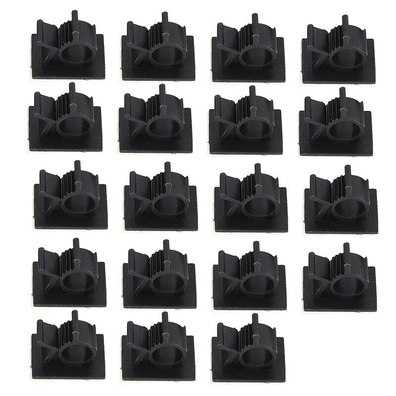 20 قطعة أسود قابل للتعديل كابل بلاستيك المشابك الذاتي لاصق سيارة مشابك كابلات منظم للأسلاك