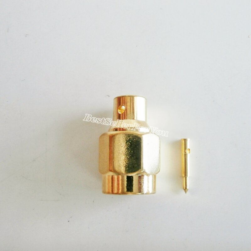10Pcs SMA Connector Solder Plug Male Straight Connector For Semi-rigid RG402 0.141" Cable