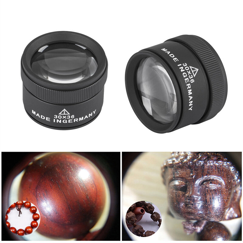 Portátil handheld leve 30x lupa lente óptica jóias avaliação lupa lupa para selos de moeda relógio reparação