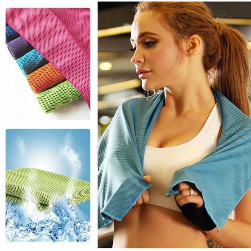 Toalha de refrigeração leve, algodão de resfriamento instantâneo para esportes ao ar livre, toalha para ciclismo e refrigeração