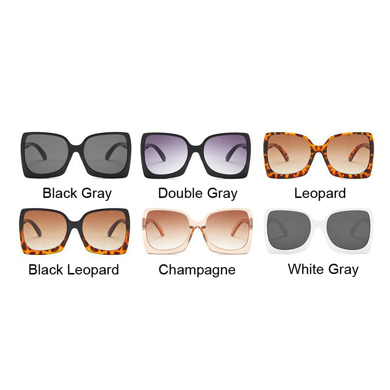 Vintage duża kwadratowa okulary przeciwsłoneczne damskie czarne gradientowe ponadgabarytowe okulary przeciwsłoneczne kobiece moda luksusowa marka lustro jasne Oculos De Sol
