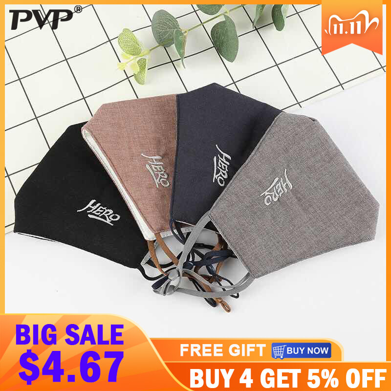 PVP 1/4Pcs Fashion Man PM2.5 Face Mouth Mask Anti Dust Mask Filter Windproof Mouth-muffle  Face Masks Care Reusable anime mask