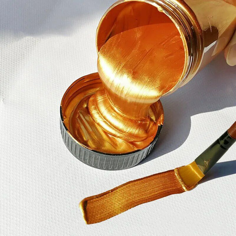 100/300ml złota farba metaliczna farba akrylowa, wodoodporna nie wyblakła do rzeźbienia kolorystyka DIY ręcznie malowane graffiti lakier powłoka