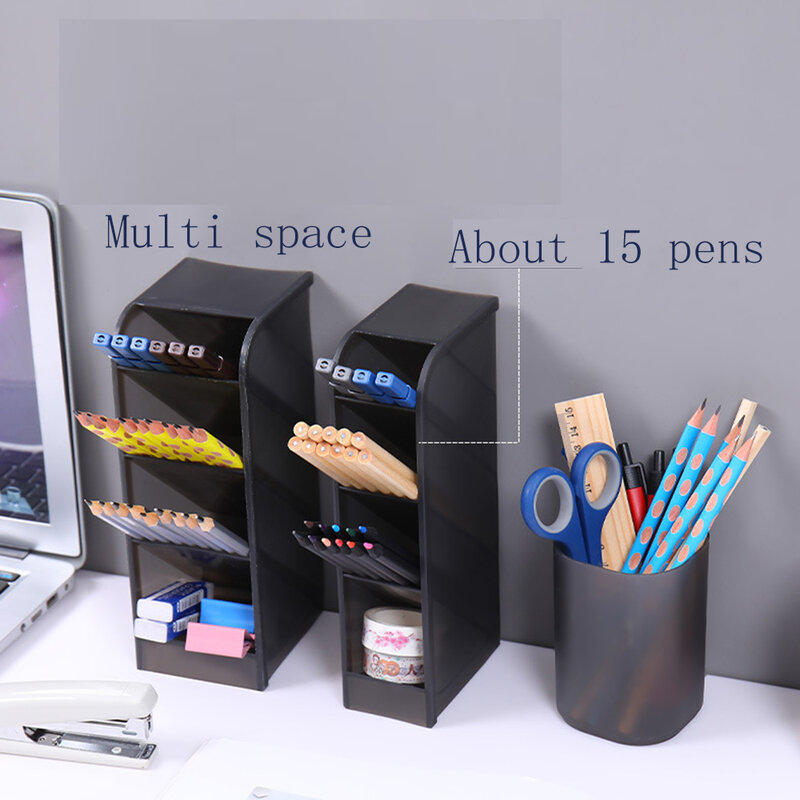 2021 New Large Capacity Desk Pen Holder Pencil Makeup Storage Box Desktop Organizer Stand Case School Office Stationery