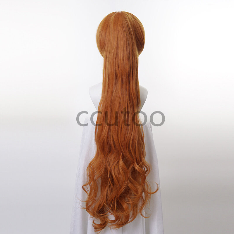 ccutoo Thumbelina wig 100cm Long Curly Synthetic Hair Cosplay Costume Wigs Chip Ponytail + Free Wig Cap