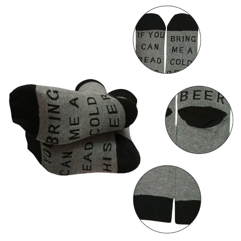 Unisex Novelty Funny Saying Cotton Crew Socks If You Can Read This Bring Me Beer English French Letters Hosiery Gifts