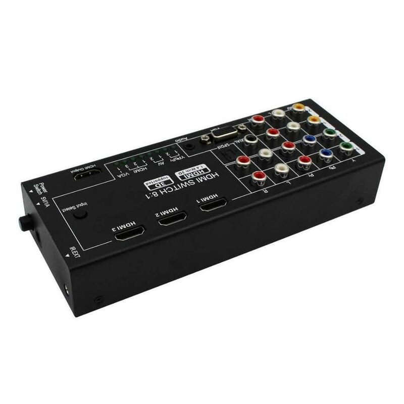 HDMI Switch AV + VGA Audio + Chromatic Aberation + HDMI Multi-antarmuka Semua Ke HDMI 8 In 1 Out Komposit Multi-antarmuka Ke HDMI