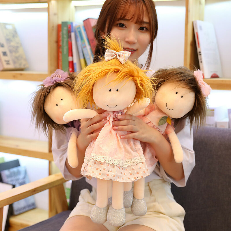 Плюшевые куклы для маленьких девочек, милая мультяшная кукла в юбке, детские игрушки для девочек, подарок на день рождения и Рождество, 35 см/45 см