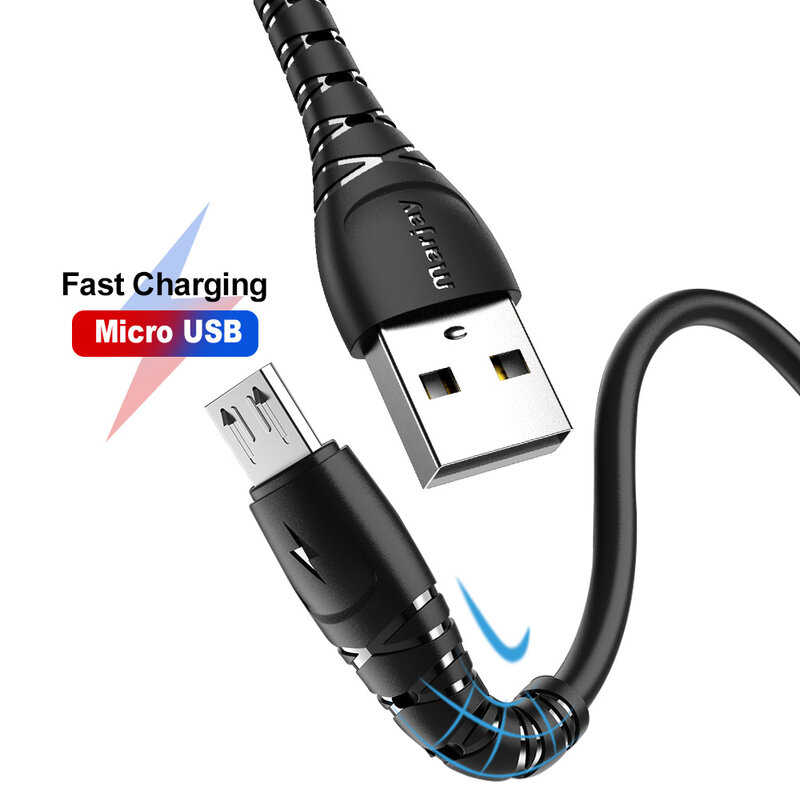 Marjay Micro USB Type C Cable For Samsung Xiaomi Huawei Android 2.4A Fast Charging Data 3M Mobile Phone USB Charger Wire Cord