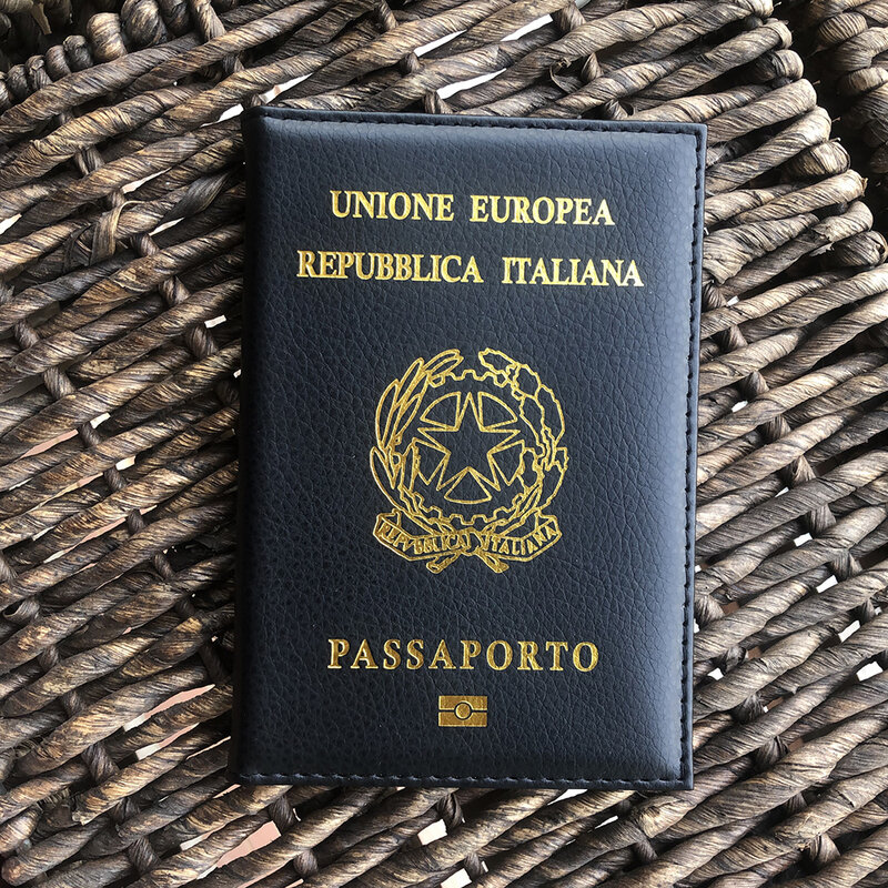 Top Qualität Italien Passport Abdeckung Frauen Reise Italienischen Reisepass Fall Pu Leder Schwarz Abdeckung für Reisepass Reise Reisepass