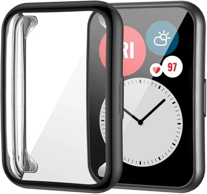 Silikon band + fall Für Huawei Uhr FIT Gurt Smartwatch Zubehör abdeckung Armband Gürtel armband Huawei Uhr fit neue strap