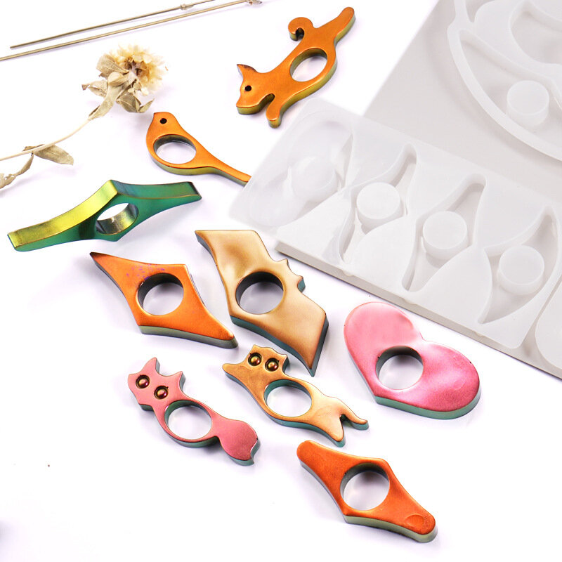 DIY Crystal Mirror Silicone Mold Multi-style Book Ring Reading Tools Rings Mold For Jewelry Making