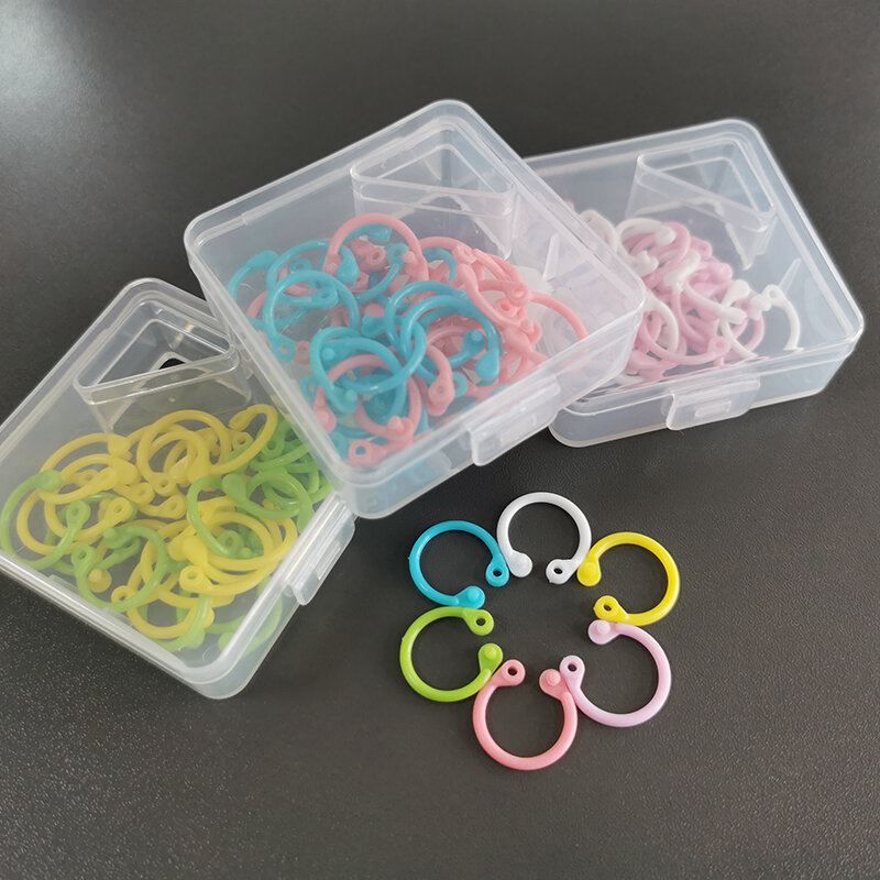 1 kotak 32 buah cincin lingkaran multifungsi plastik kreatif perlengkapan jilid kantor album Loose-Leaf Binder buku warna-warni Hoops