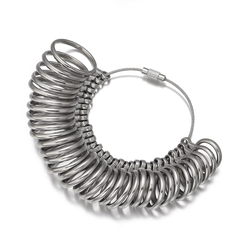 1 Set Alat Perhiasan Ukuran AS/EU/JP/KR/UK Ring Sizer Pengukur Ukuran Jari Tongkat Logam Aluminium Mandrel