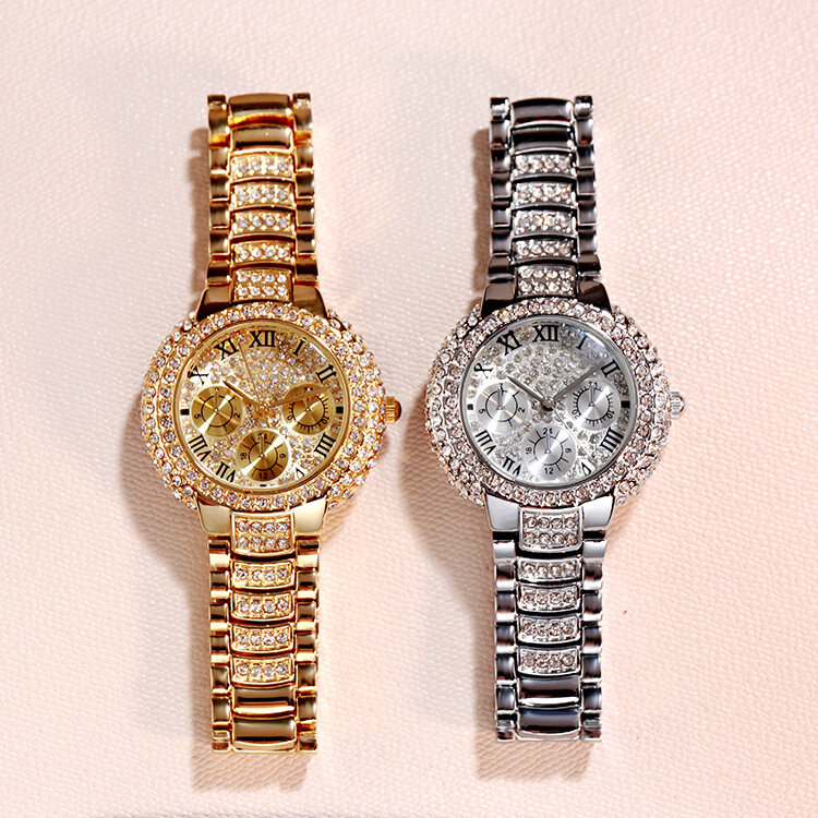 Luxe Horloge Vrouwen Dames Roestvrij Stalen Armband Horloge Diamant Mode Waterdichte Quartz Horloge Relogio Feminino Horloges