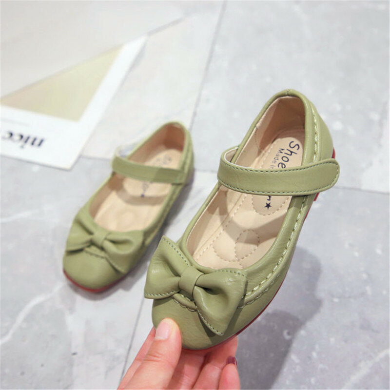 Mxhy para meninas único sapatos 2020 primavera novo coreano bowknot princesa sapatos crianças macio-fundo selvagem antiderrapante moda meninas sapatos de couro