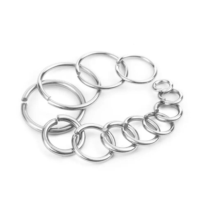 12/15/20/25/30/mm Stainless Steel Connector Split Ring  For  Necklace Bracelet Jewelry DIY Making Accessories Jump Ring