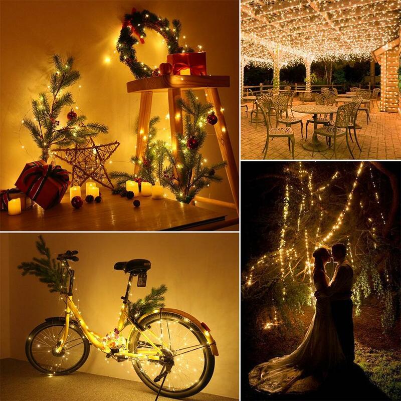 10m Weihnachten LED String Fernbedienung Kupfer Draht Girlande String Licht Neue Jahr Jäten Home Schlafzimmer Dekoration 8 Modi