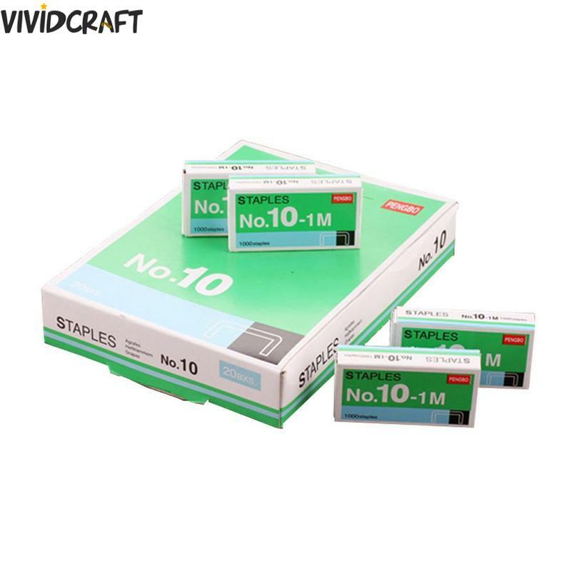 1000 pz/scatola Formato No 10 Graffette Box Per Desktop Cucitrice Accessori di Cancelleria Tapetool di Metallo Per Ufficio Graffette Normale Strumenti Y1D5
