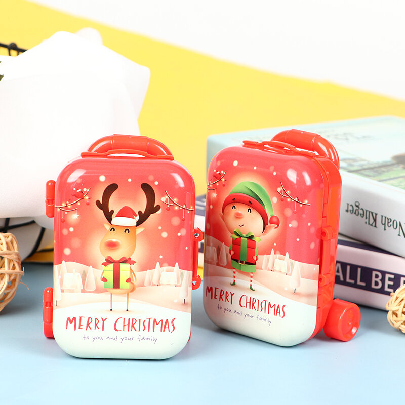 1 Pc 7*7*3,5 cm Neue Puppenhaus Miniatur Metall Mini Weihnachten Koffer Puppe Handtasche Modell Decor 2022 geschenke