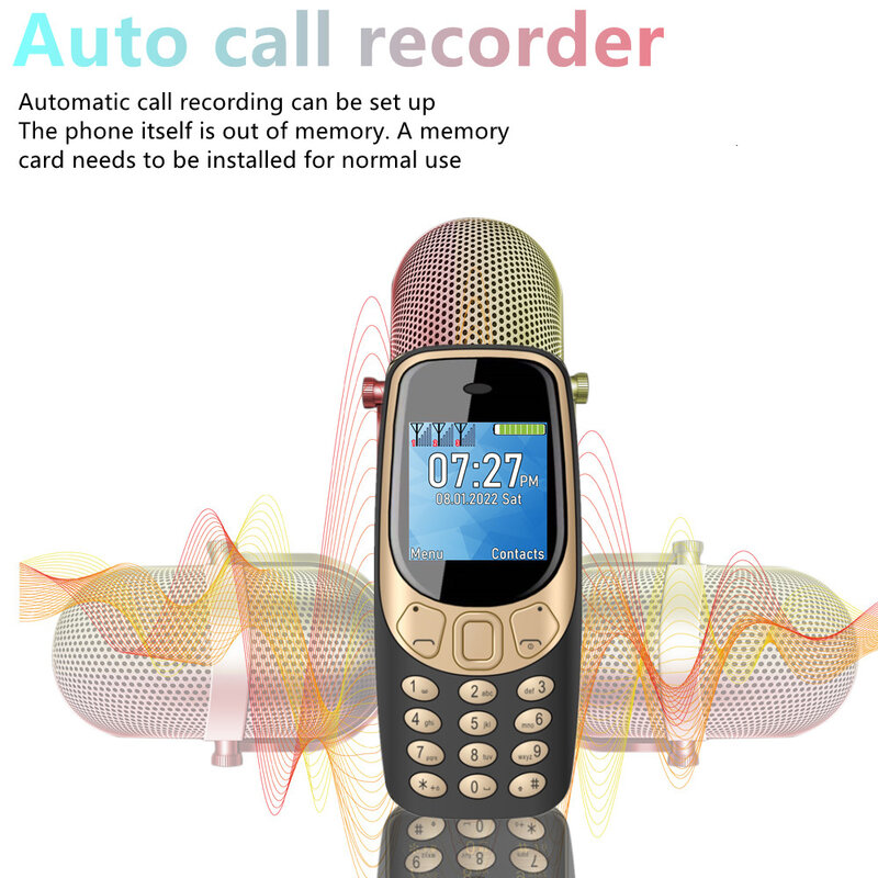 Telepon Seluler SERVO 3 Kartu SIM 3 Perekam Panggilan Otomatis Aktif Bluetooth Dial Cepat Senter Suara Ajaib Telepon Radio FM