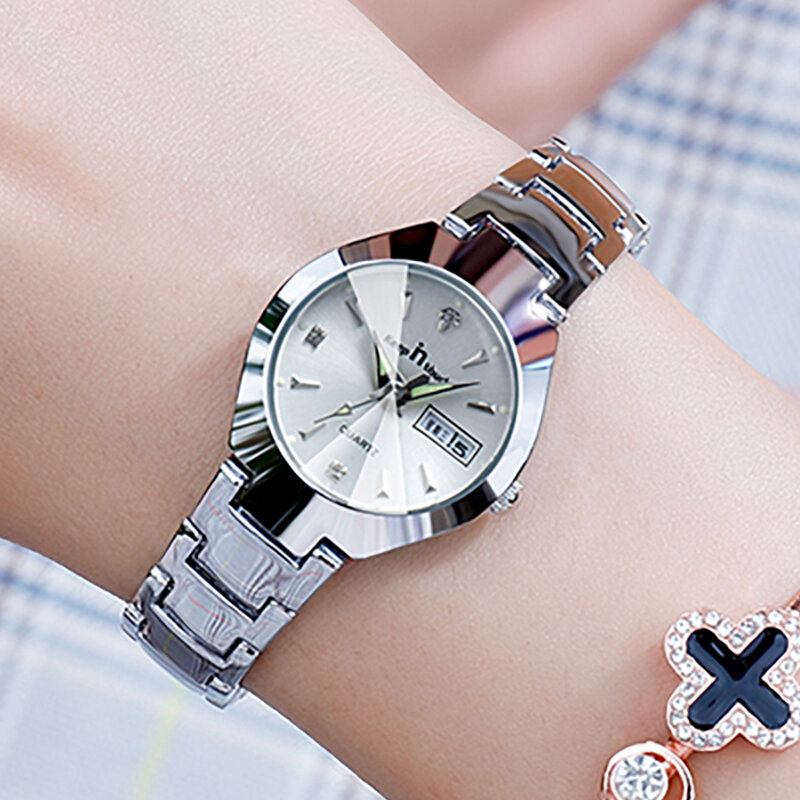 女性のための高級クォーツ時計,高品質の腕時計,小さなダイヤルカレンダー,女性のための,2024