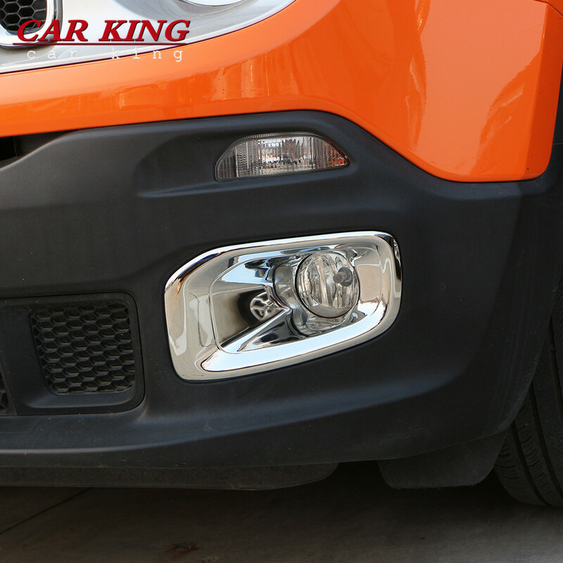 ABS Chrome Car Fog Light Cover for Jeep Renegade 2015 2016 2017 2018 2019 Accessories Front Fog Lamps Protector Trim Stickers
