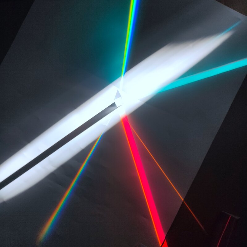 Prisma de vidro óptico triprisma de arco-íris para estudantes, fotografia criativa, espelho refratório mitsubishi artificial