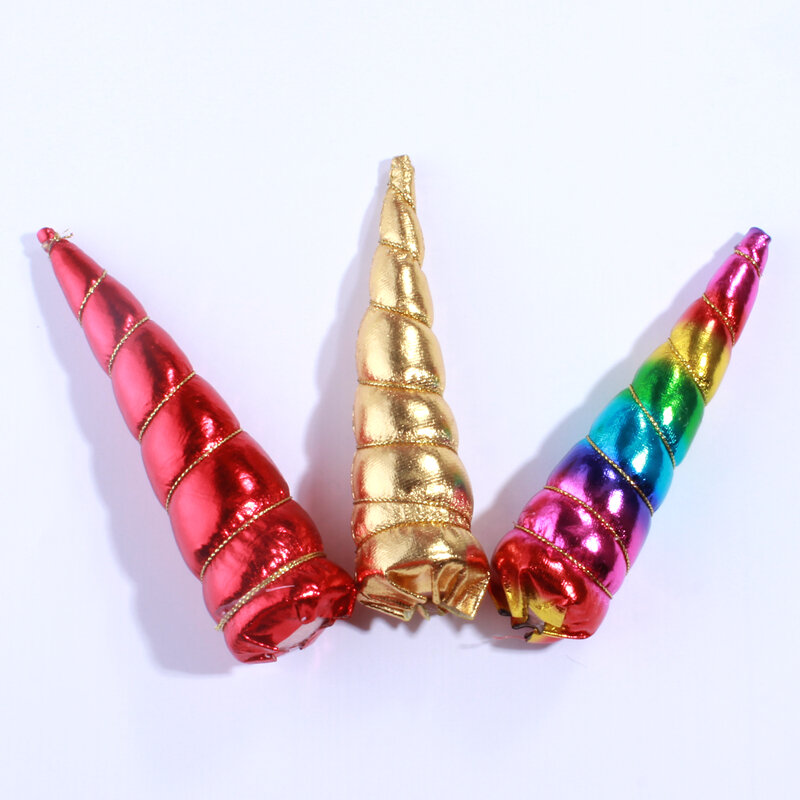 5PCS 3.5 *13.5CM Metallic Glitter Felt Unicorn Horn For Hair Headband Accessories Boutique Horn Head Wear Kids Birthday
