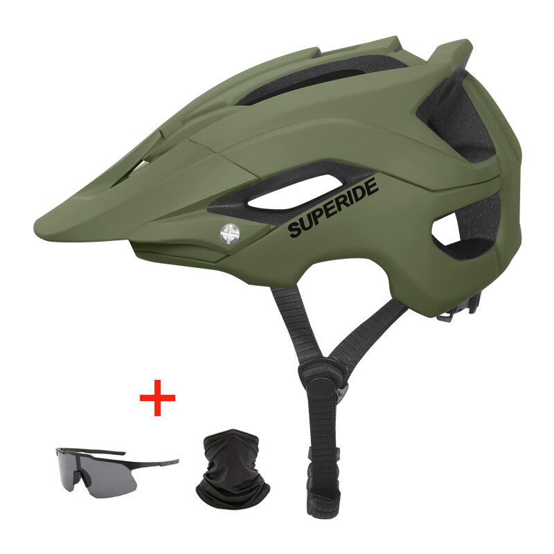 Helm Sepeda MTB DH Luar Ruangan SUPERIDE Helm Sepeda Gunung Jalan Cetakan Terintegrasi Helm Bersepeda Balap Ultraringan