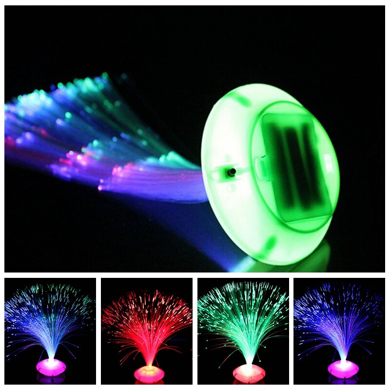 Lanterne LED Colorée en Fibre Optique, Veilleuse Sans Batterie, Fournitures pour la Maison, Escales de Festival, Mariage