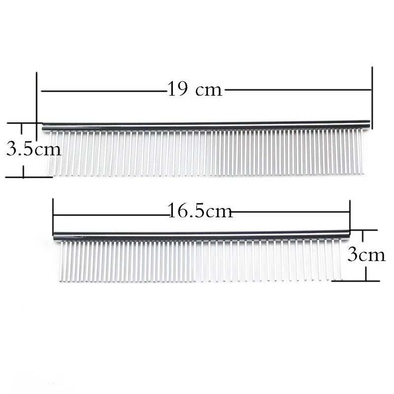 Stainless Steel Dog Dematting Comb Pet Grooming Combs for Shaggy Dogs and Cats Gently Removes Loose Undercoat Mats Tangles Knots