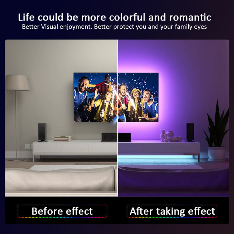Suntech-Tira LED TV, 1M-15M Luces LED Habitación, Retroiluminación de TV RGB 5050 LED USB con Aplicación para TV de 40-120 Pulgadas , Cine en Casa, Cocina, Dormitorio, Sala de Estar [Clase de eficiencia energética A+]