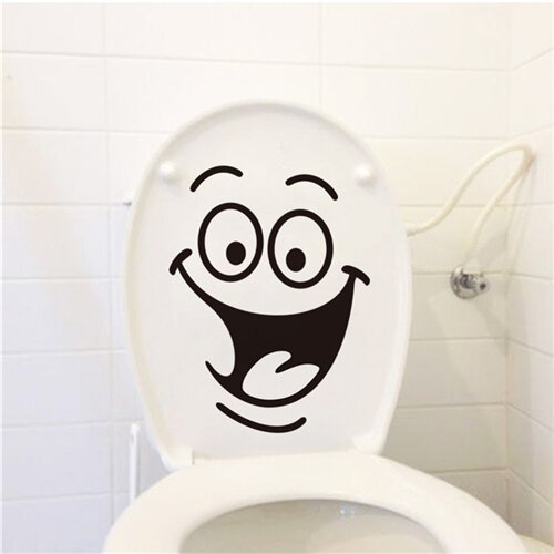 1pc kreatywny DIY 3D uśmiech twarz duże oczy ściany adesive parede dla biura hotelu toalety łazienka domu deca nowa moda