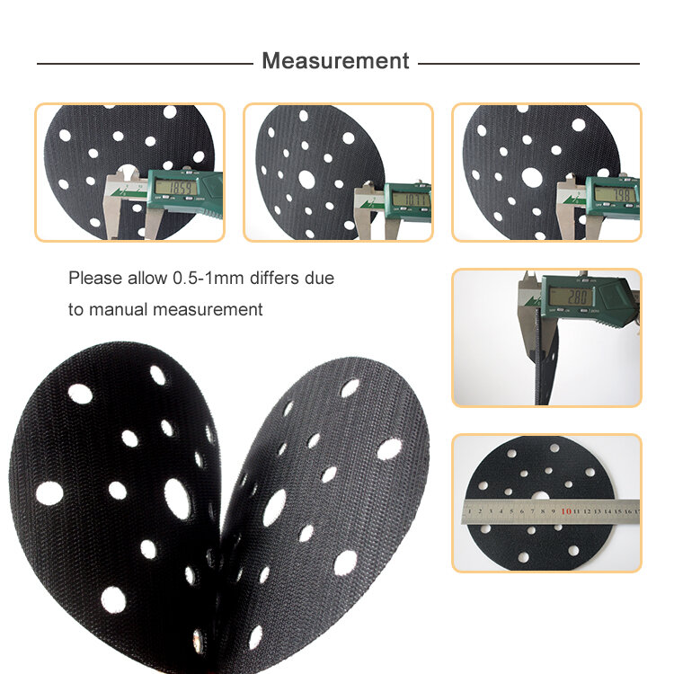 Disco de protección de superficie ultradelgado, almohadilla de interfaz para pulido y molienda, gancho y bucle, 2 piezas, 6 pulgadas, 17 agujeros, 150mm