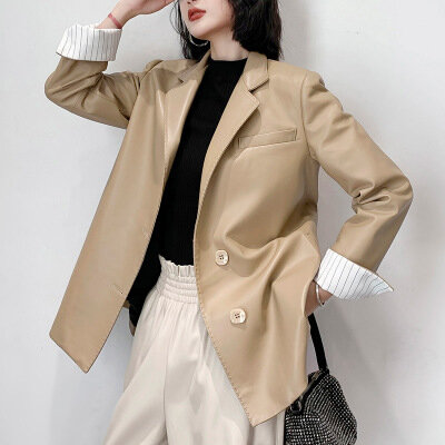 Tao Ting Li na 여성용 진짜 양 가죽 재킷, 봄 R10