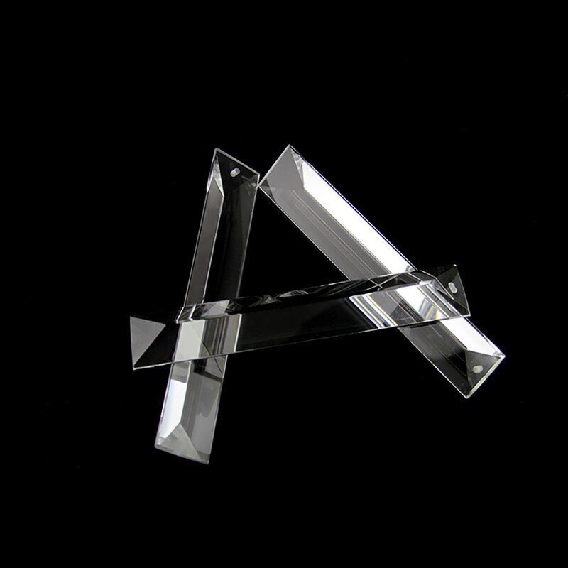 Muslimex 1 pezzo 1 foro/2 fori rifilatura triangolo cristallo trasparente prisma lampadari in vetro parti pendenti