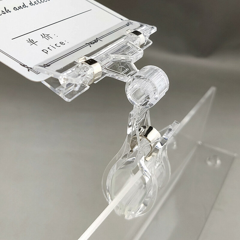 POP Plastik Tanda Label Harga Pemegang Kartu Klip Promosi Display Kertas Perlengkapan Diputar Terhubung Di Toko Ritel 20 Buah
