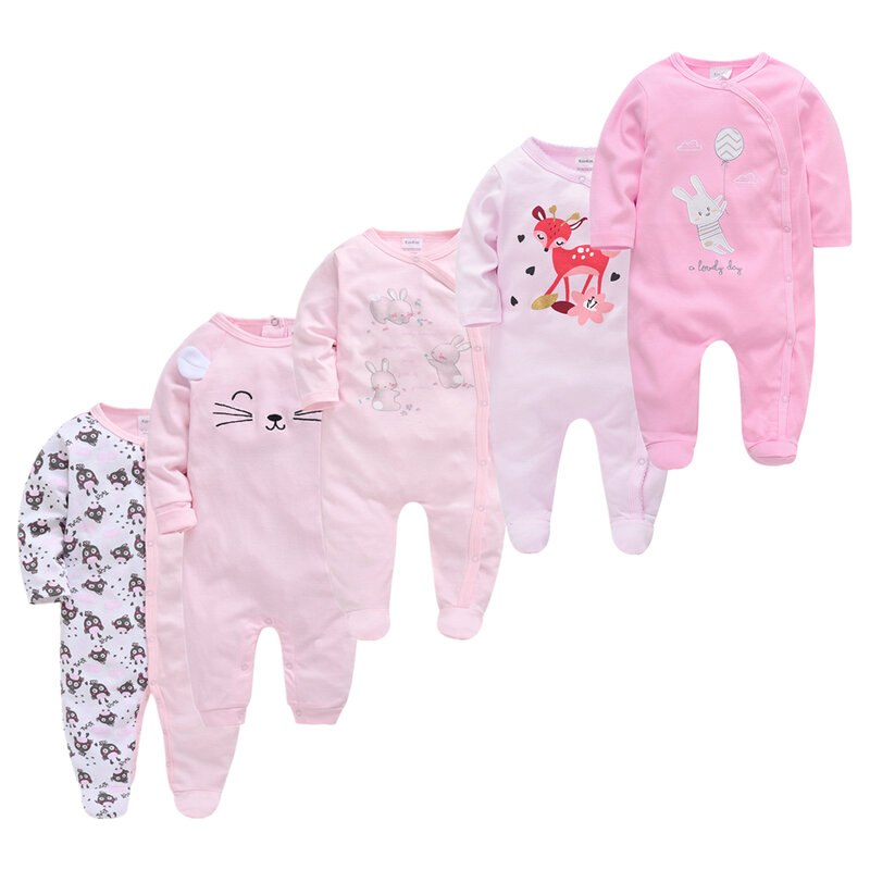 5 pçs bebê menina menino pijamas bebe fille algodão respirável macio ropa bebe recém-nascidos sleepers do bebê pjiamas