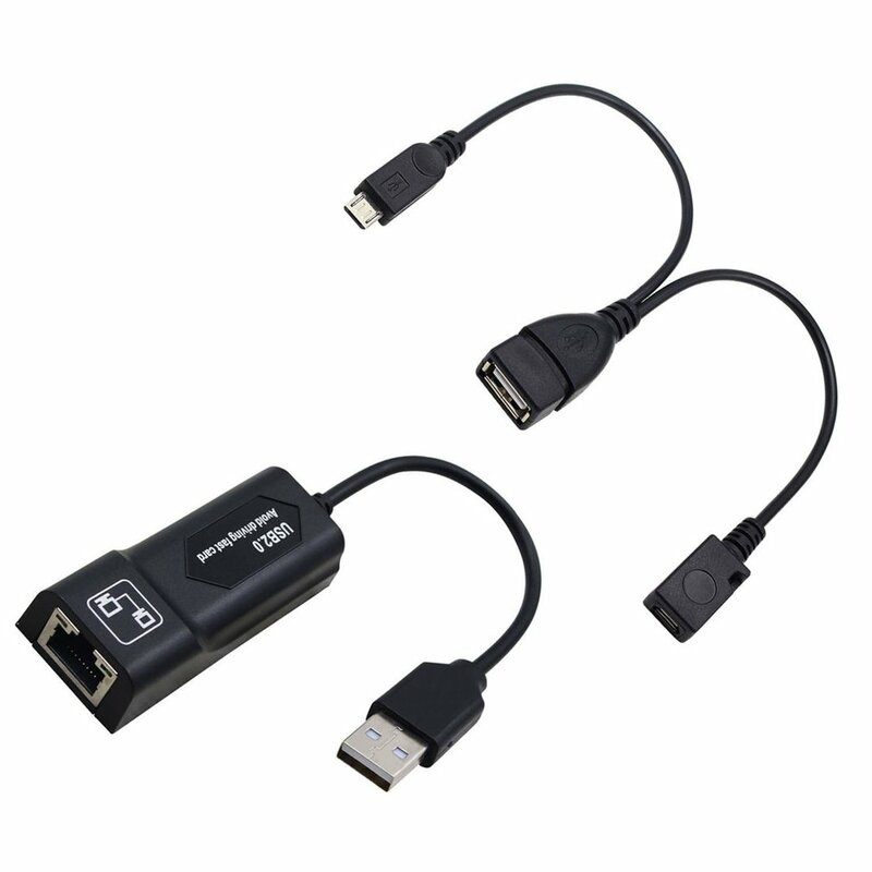 Adaptor USB 2.0 Ke RJ45/2X Kabel USB Mikro Adaptor Ethernet LAN untuk Amazon Fire TV 3 atau Stick GEN 2