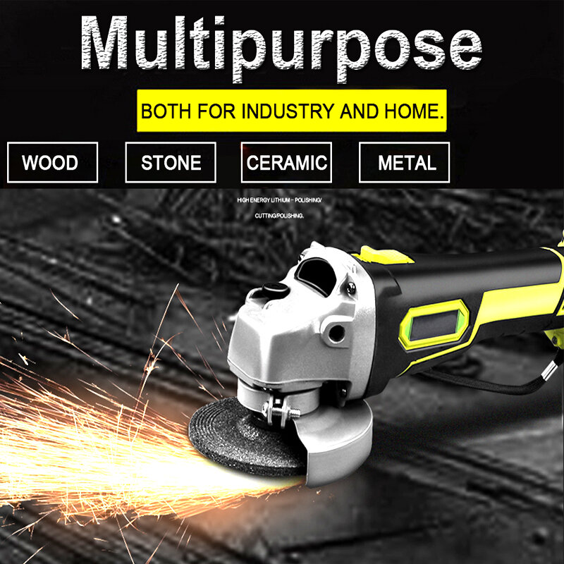 Protable Electric Angle Grinder Cordless Power Cutting Tool 128VF 29800mAh lithium battery Rechargeable Power Tool Grinder