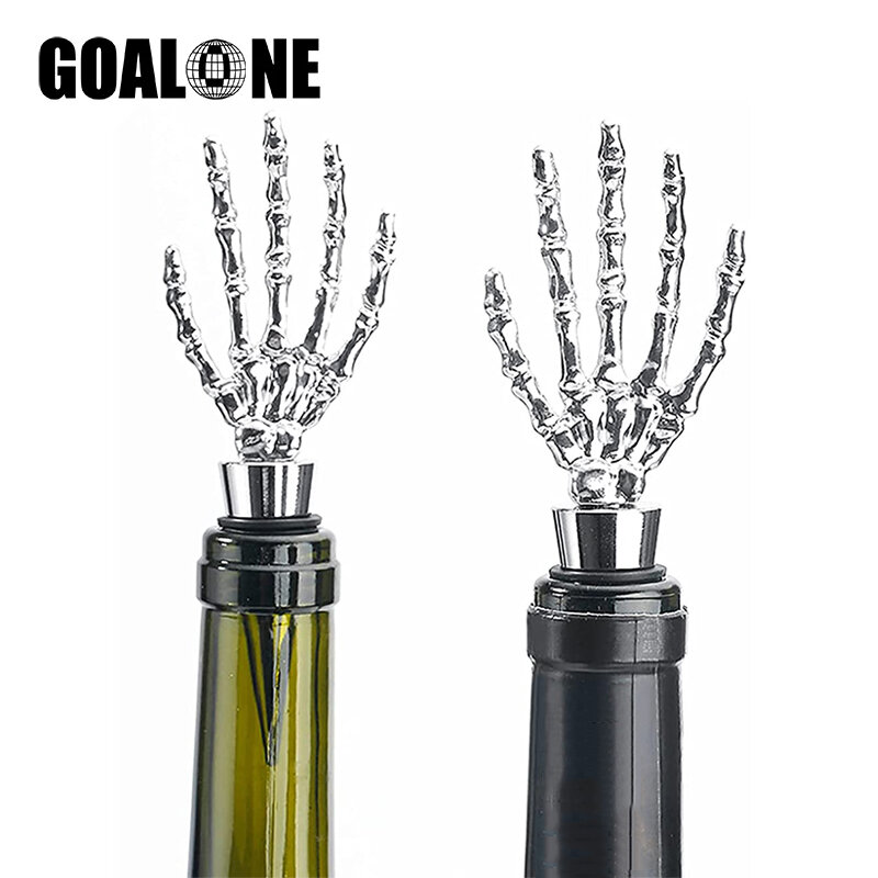 ゴローンハロウィーンワインストッパー面白いゴーストハンド亜鉛合金ワインボトルストッパー再利用可能な装飾ワインギフトホリデーパーティー用