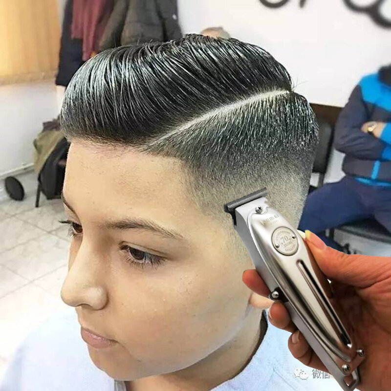 Kemei 1949 tagliacapelli professionale per uomo in metallo tagliacapelli elettrico senza fili 0mm macchina per taglio di capelli con finitura a lama a T calcinata