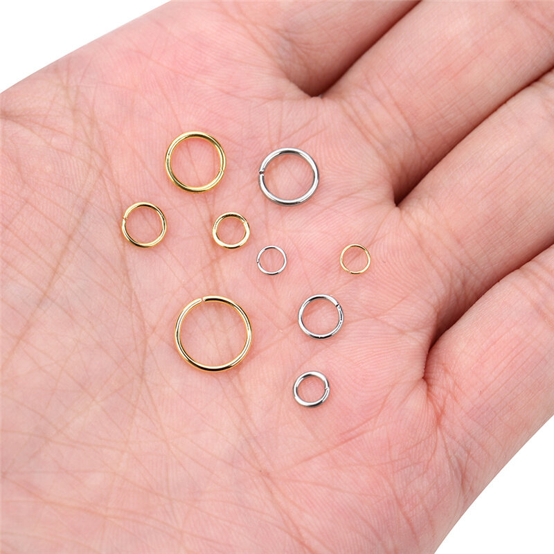 100pcs Never Fade Stainless Steel Open Jump Rings 4/5/6/8/10mm Split Rings Connectors For Necklace Bracelet Jewelry Accessories