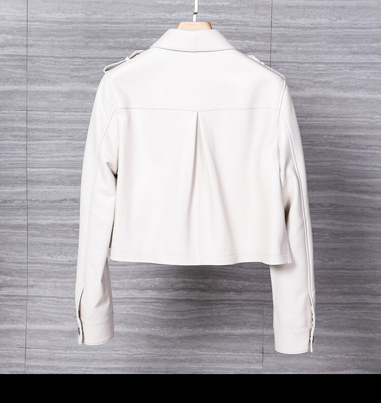 Jaket Kulit Imitasi Korea Jaket Pendek Motor PU Kasual Wanita Mantel Streetwear Wanita Chic 2023 Baru Musim Semi Musim Gugur Ukuran Plus